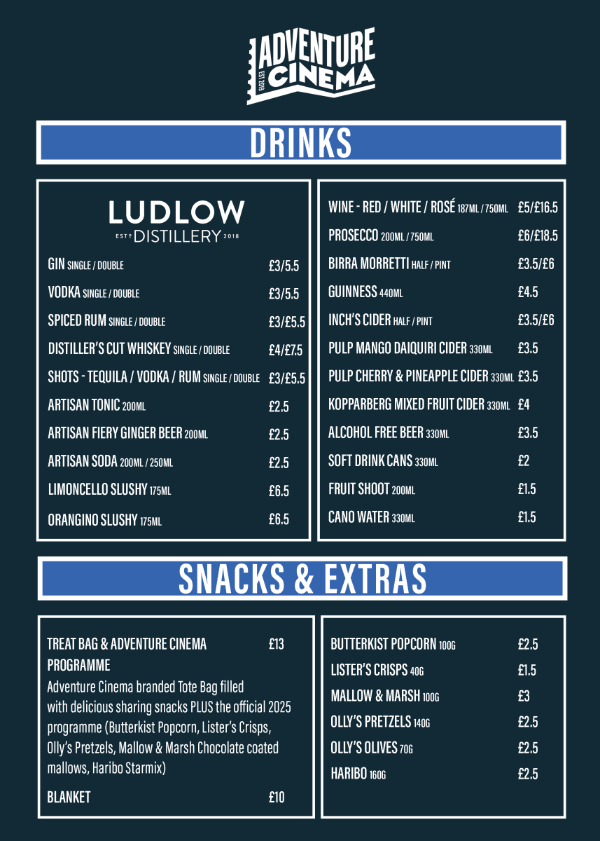 Bar Menu Page 1